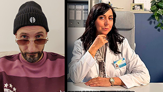 Ayaki caracterizado como Barraco junto a la actriz Carmen Ruiz en la serie El Ambulatorio