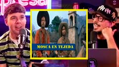 Quevedo y Chente Ydrach viendo el vídeo “Mosca en Tejeda” de MundoAyaki durante el podcast de Chente